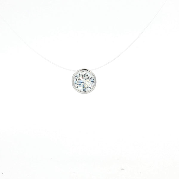 Lisa's Choice - Large Floating Diamond Lab Grown CERTIFIED DIAMOND on illusion wire