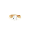 Brilliant Cut Solitaire Ring on Wide Band