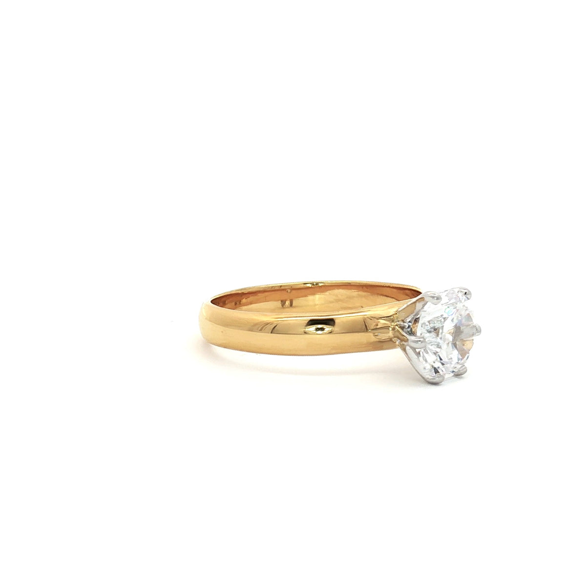 Brilliant Cut Solitaire Ring on Wide Band