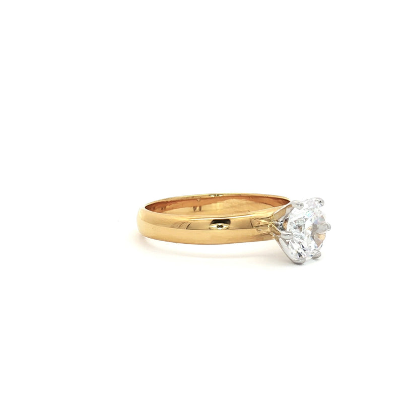 Brilliant Cut Solitaire Ring on Wide Band