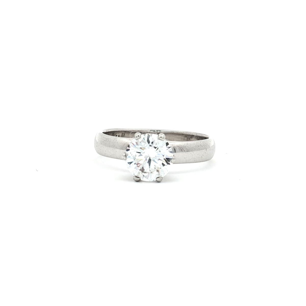 Brilliant Cut Solitaire Ring on Wide Band