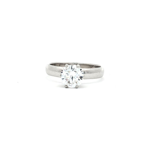 Brilliant Cut Solitaire Ring on Wide Band
