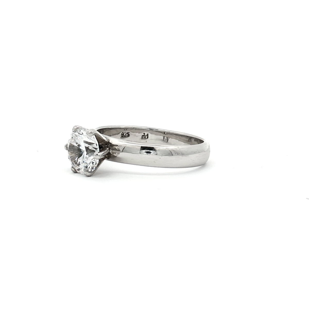Brilliant Cut Solitaire Ring on Wide Band