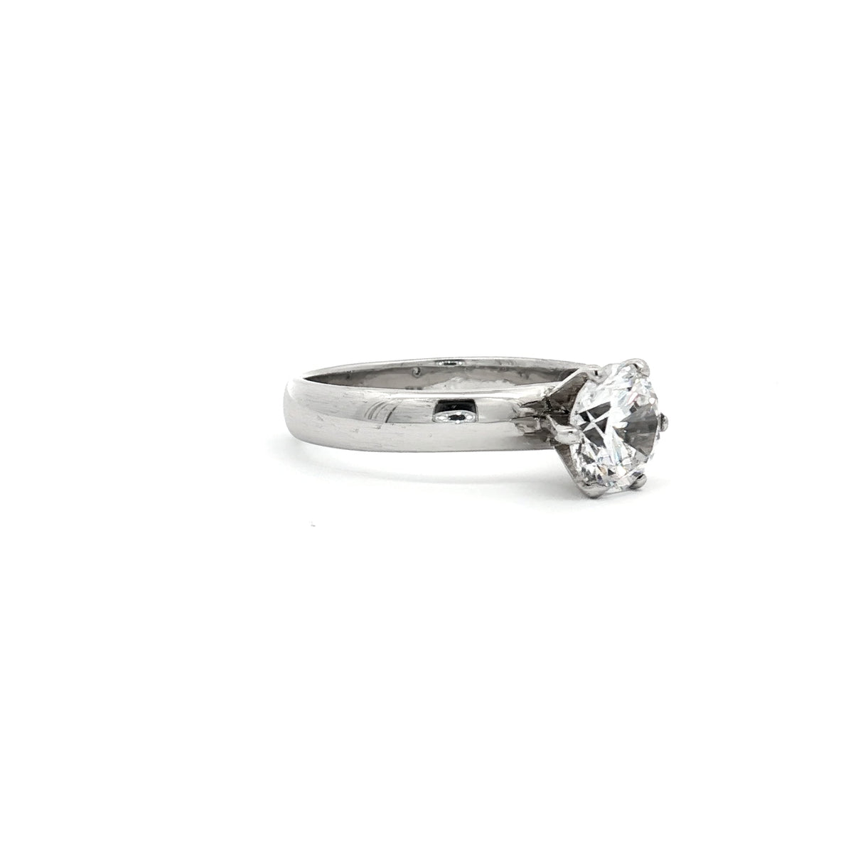 Brilliant Cut Solitaire Ring on Wide Band