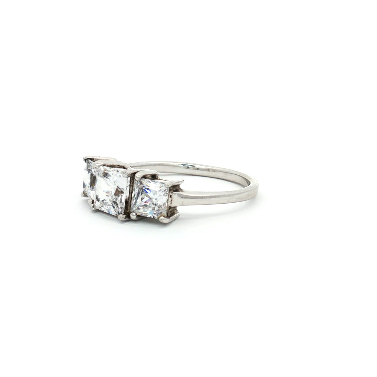 Princess Cut Three Stone Ring