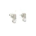 Semi Bezel Brilliant Drop Earrings