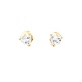 Princess Cut Heart Stud Earrings