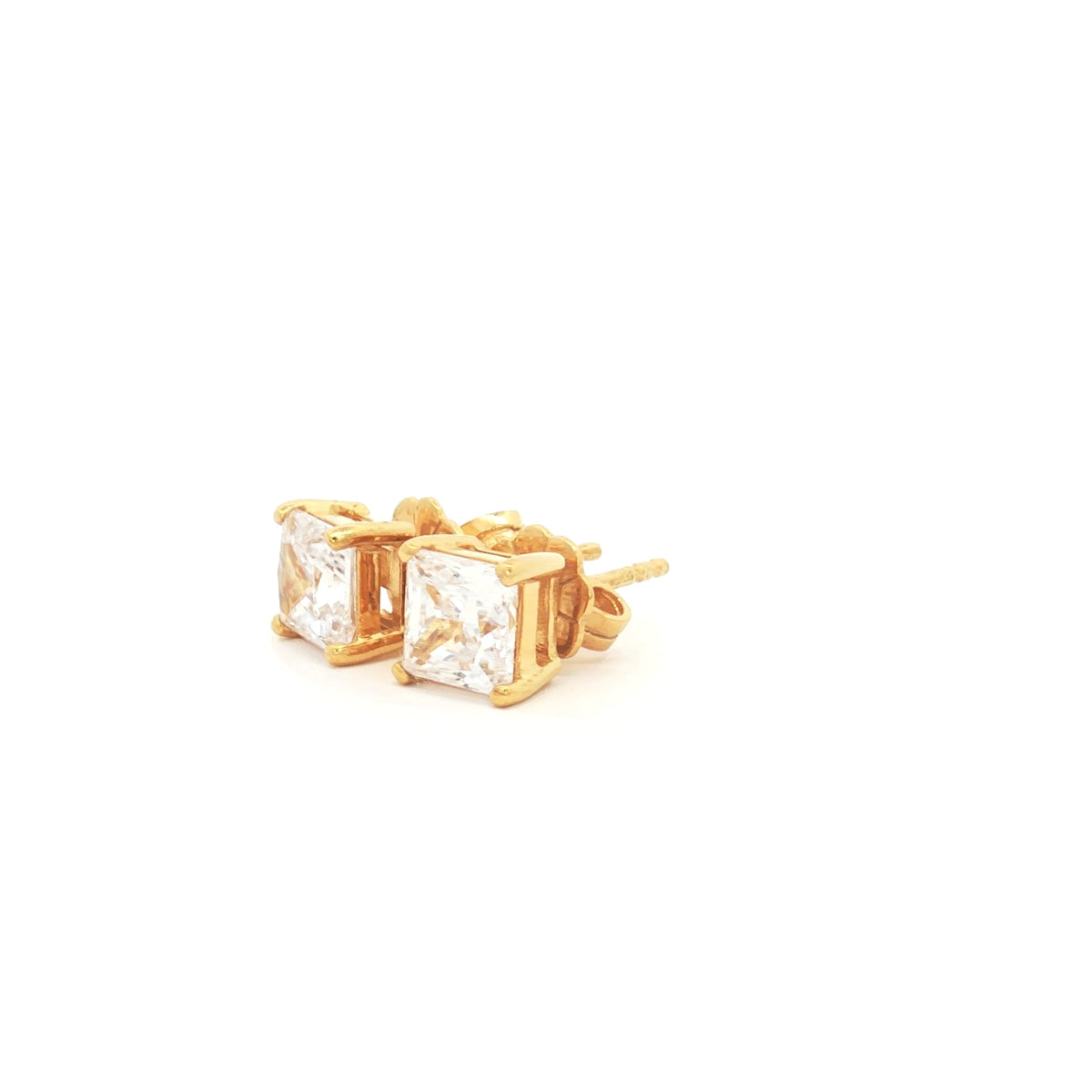 Princess Cut Stud Earrings