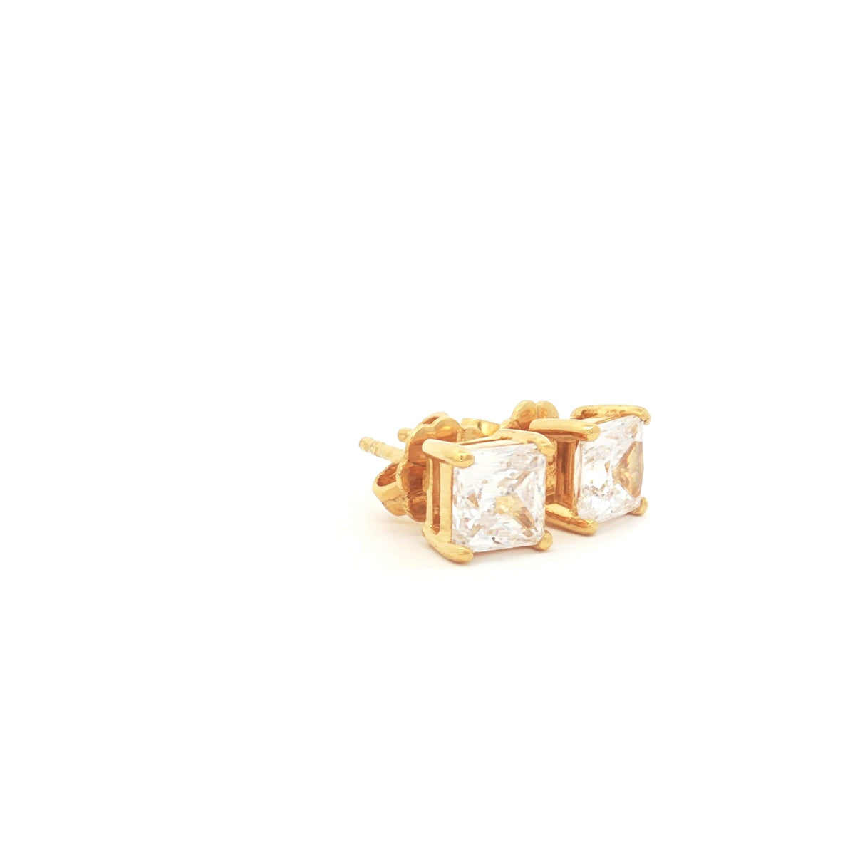 Princess Cut Stud Earrings