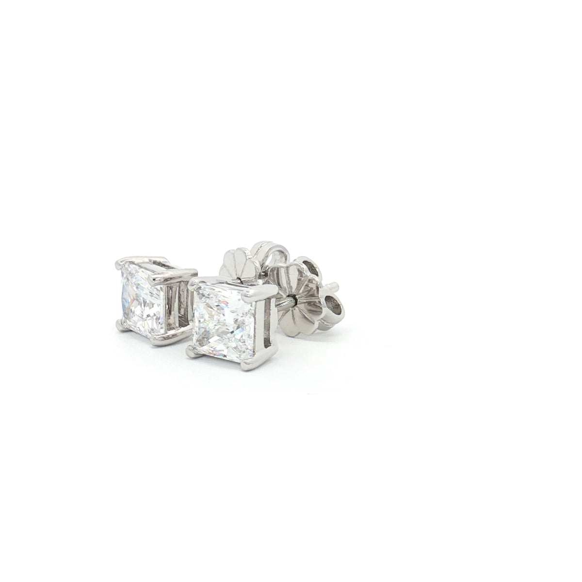 Princess Cut Stud Earrings
