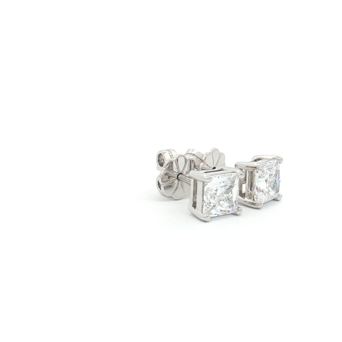 Princess Cut Stud Earrings