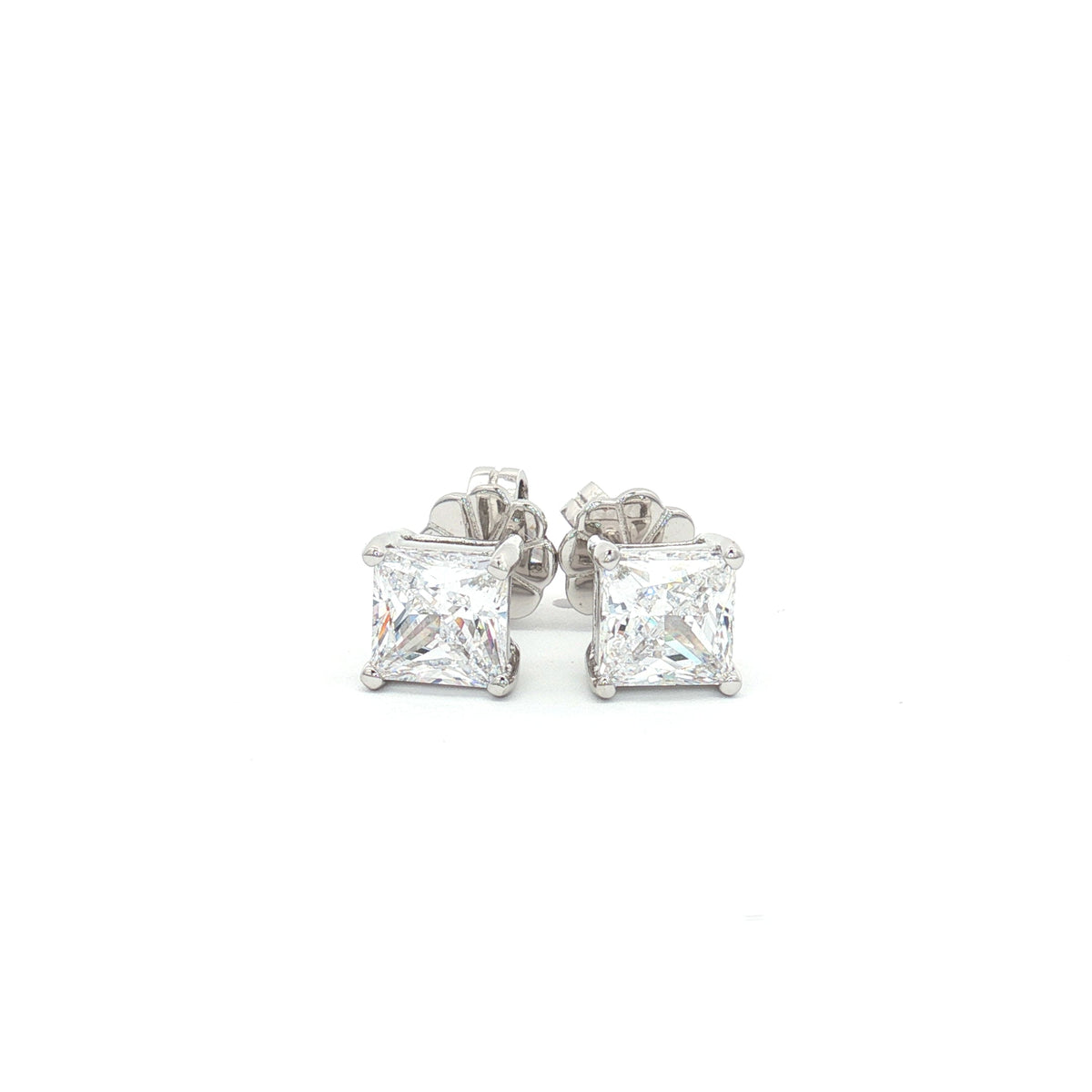 Princess Cut Stud Earrings