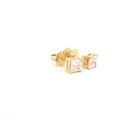 Petite Princess Cut Stud Earrings
