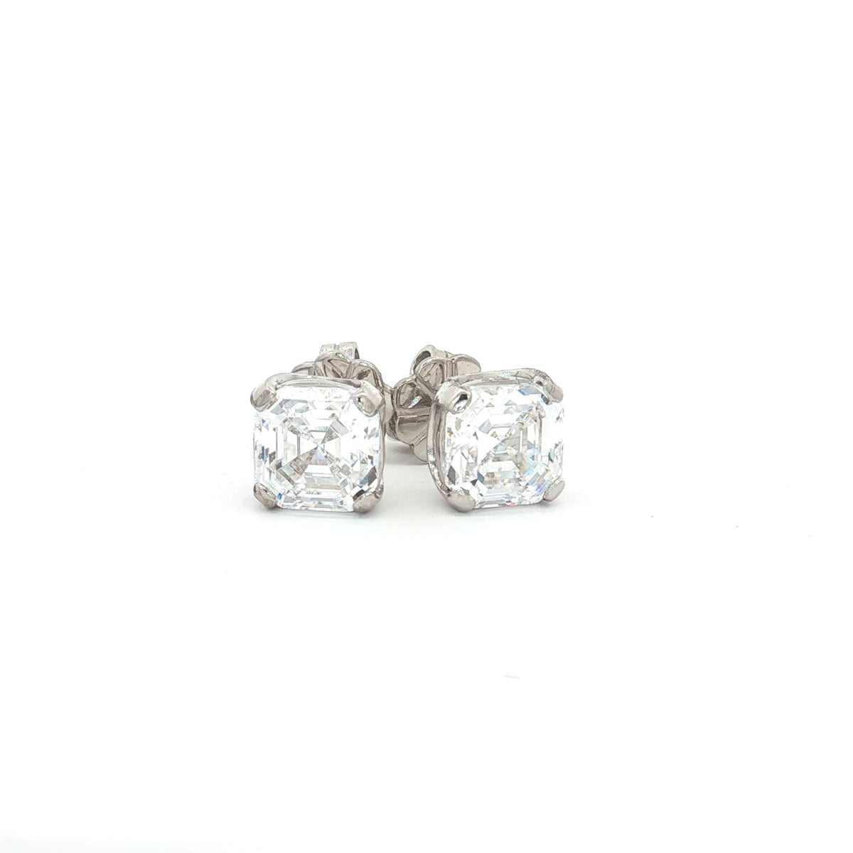 Petite Princess Cut Stud Earrings