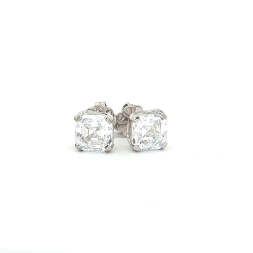Petite Princess Cut Stud Earrings