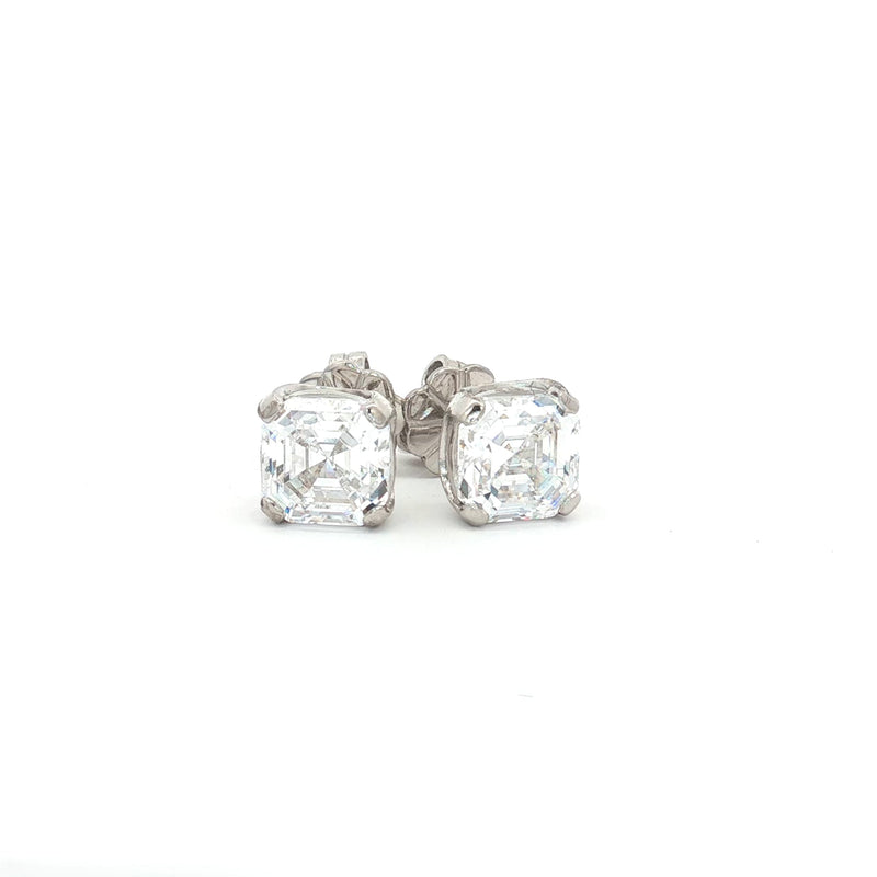 Petite Princess Cut Stud Earrings
