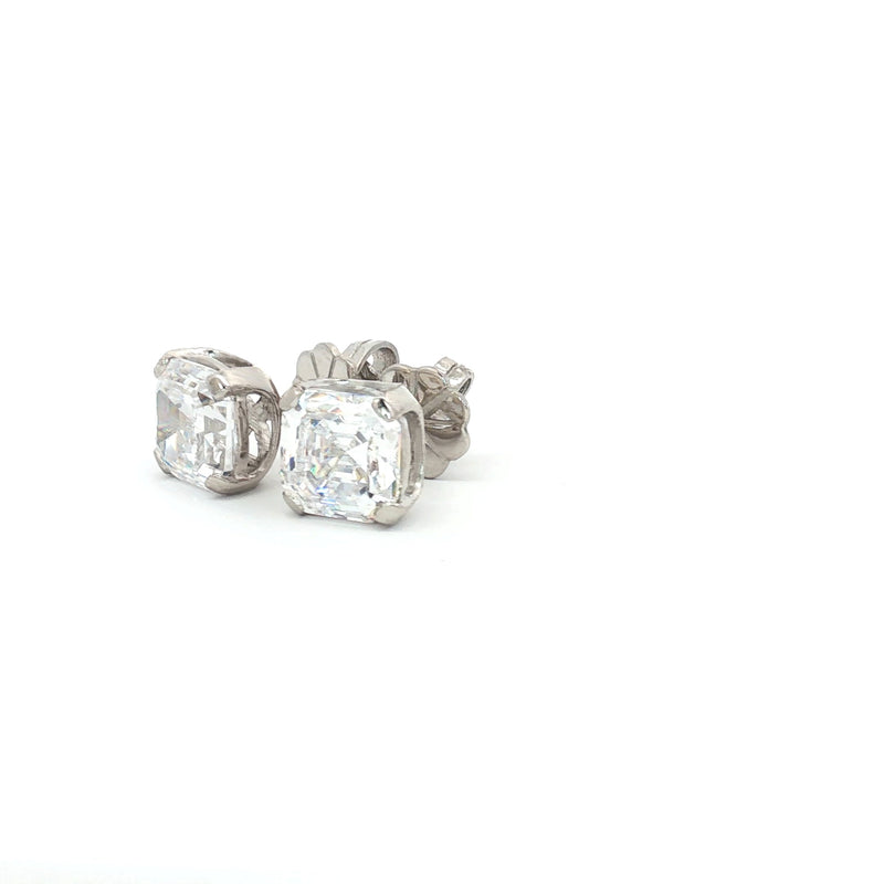 Petite Princess Cut Stud Earrings