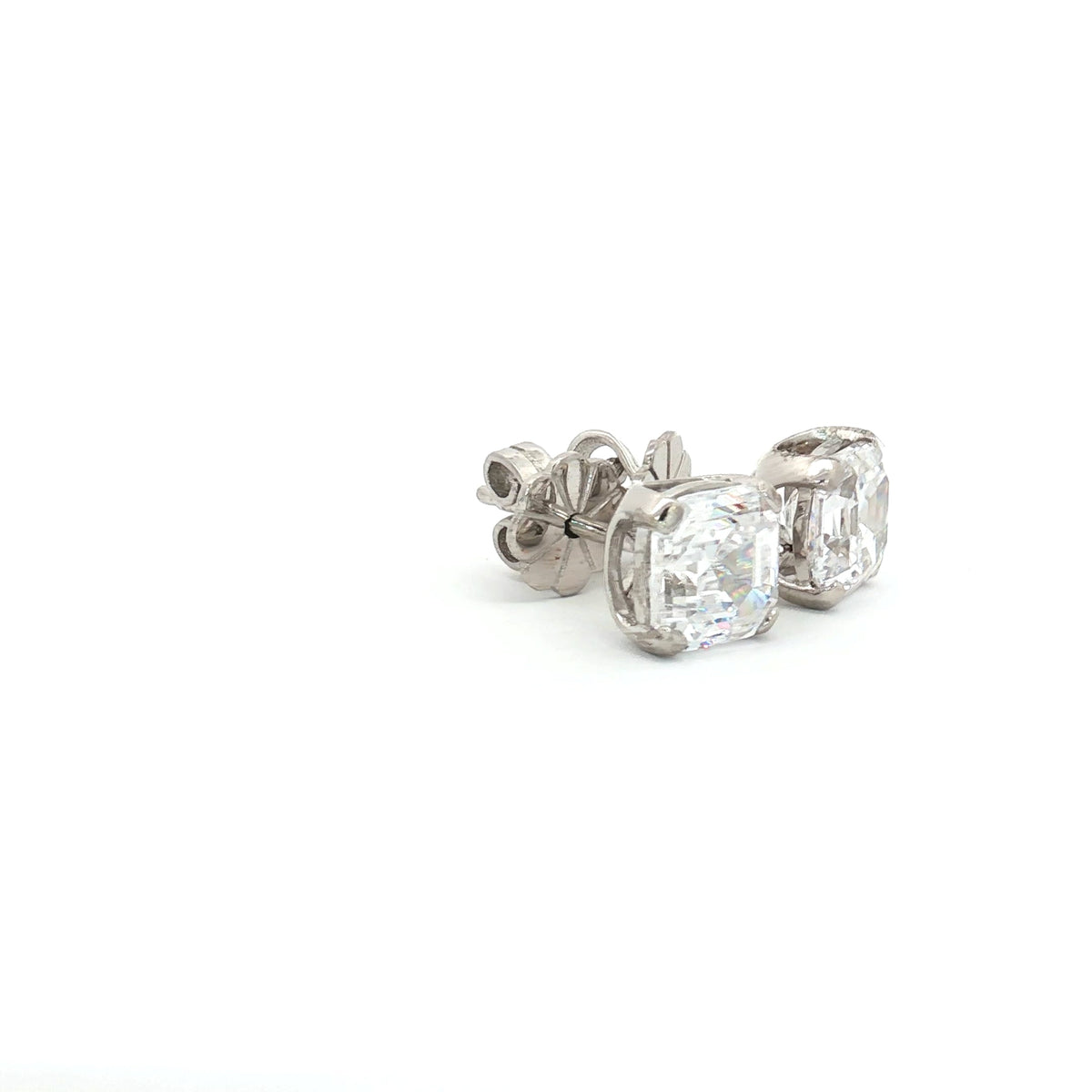Petite Princess Cut Stud Earrings
