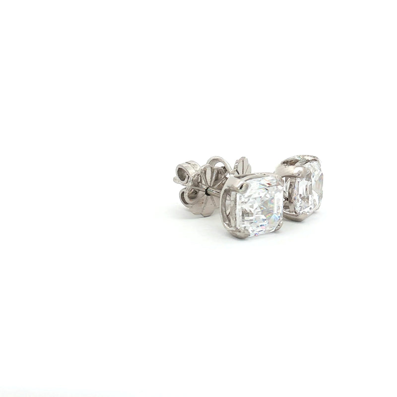Petite Princess Cut Stud Earrings