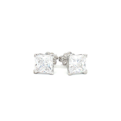 Luxe Princess Cut Stud Earrings