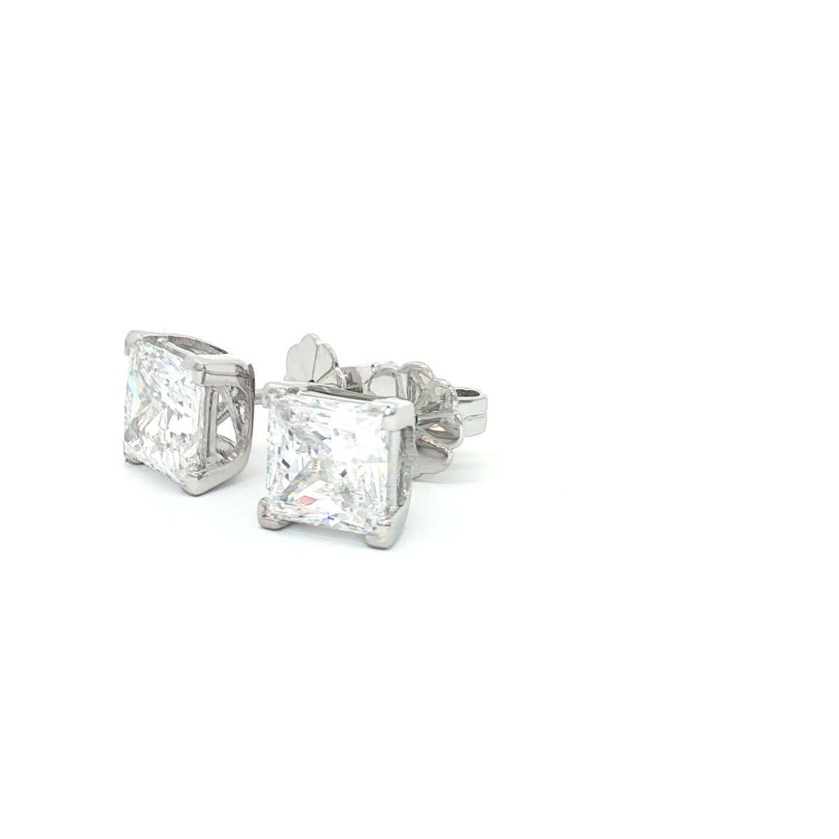 Luxe Princess Cut Stud Earrings