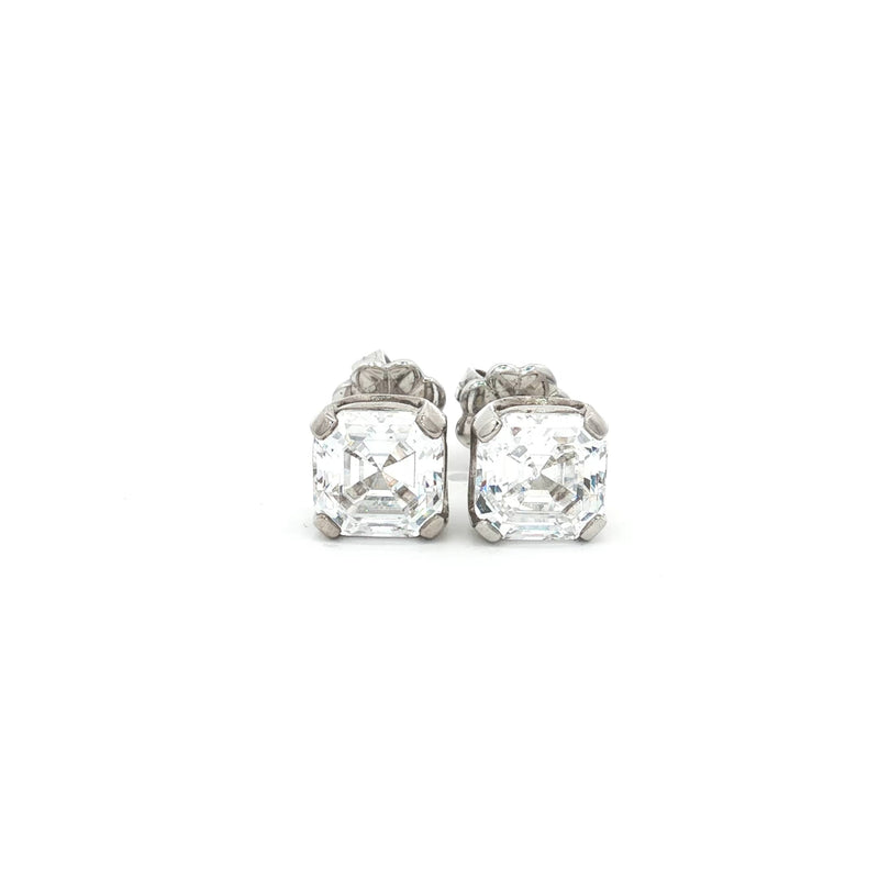 Asscher Cut Stud Earrings