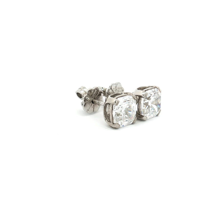 Asscher Cut Stud Earrings