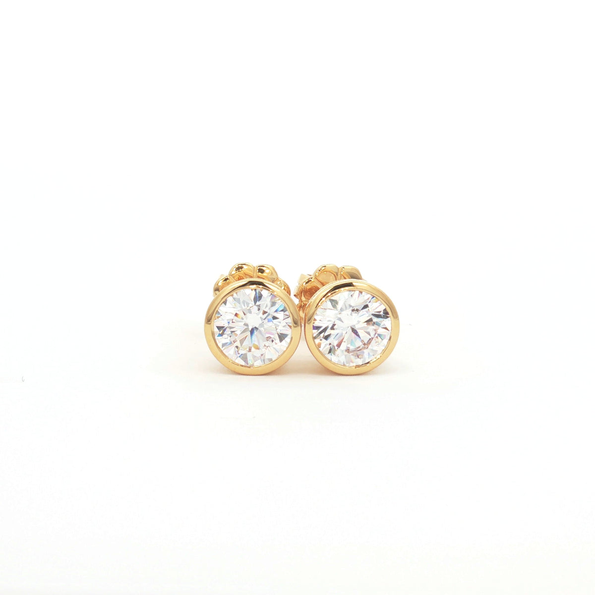 Bezel Solitaire Stud Earrings