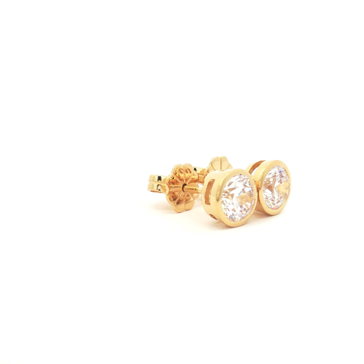 Bezel Solitaire Stud Earrings