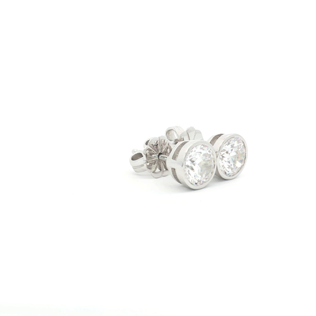 Bezel Solitaire Stud Earrings
