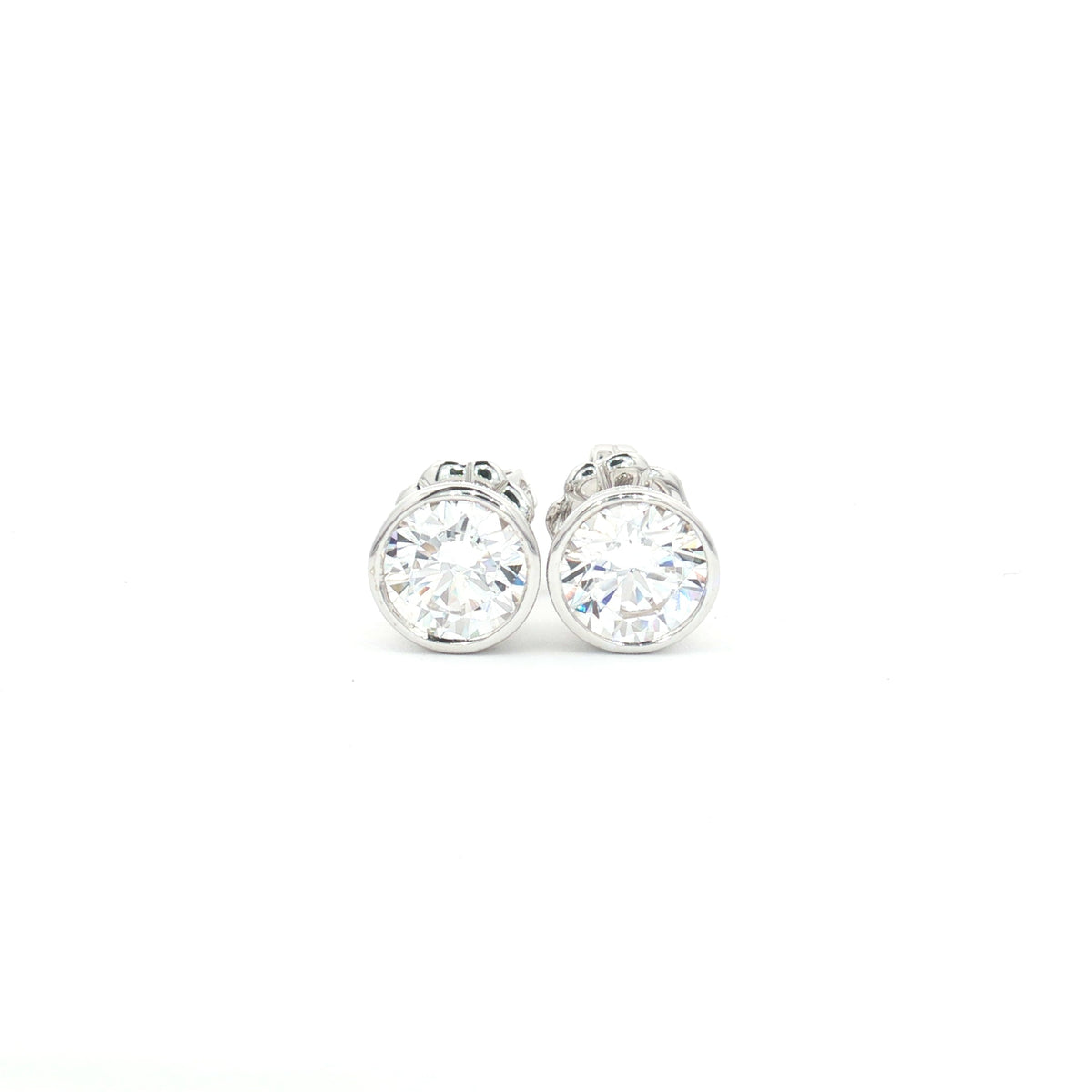 Bezel Solitaire Stud Earrings