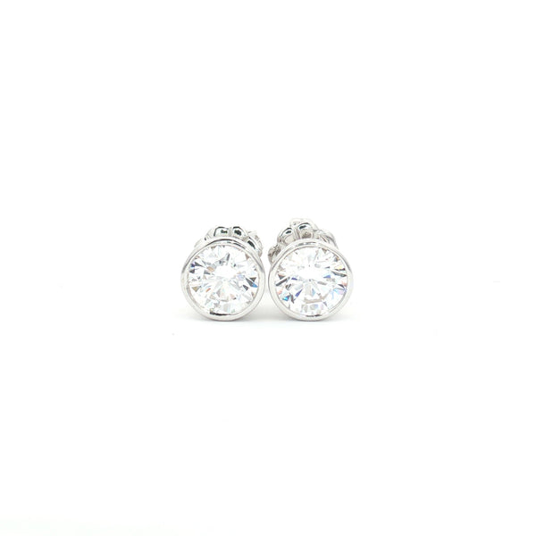 Bezel Solitaire Stud Earrings