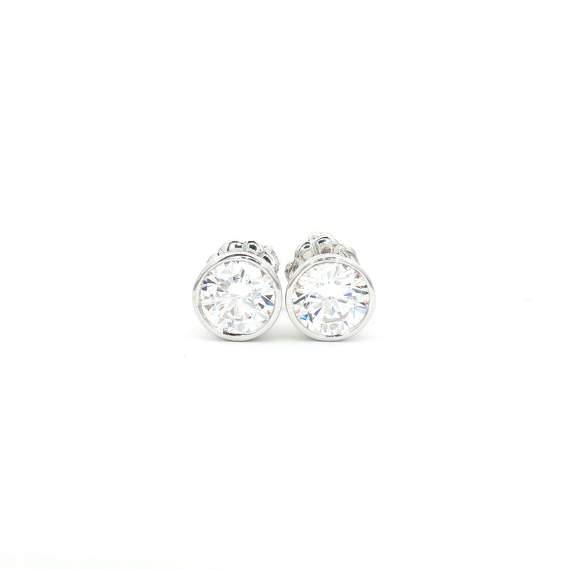 Bezel Solitaire Stud Earrings