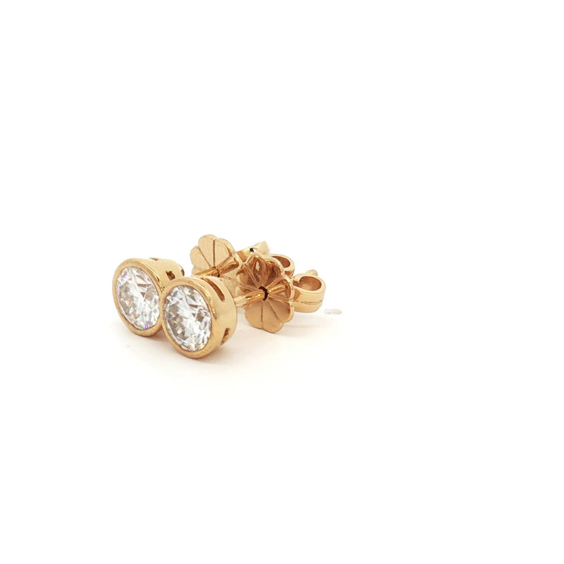 Petite Bezel Solitaire Stud Earrings