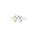 Brilliant Cut Solitaire Ring with side bars