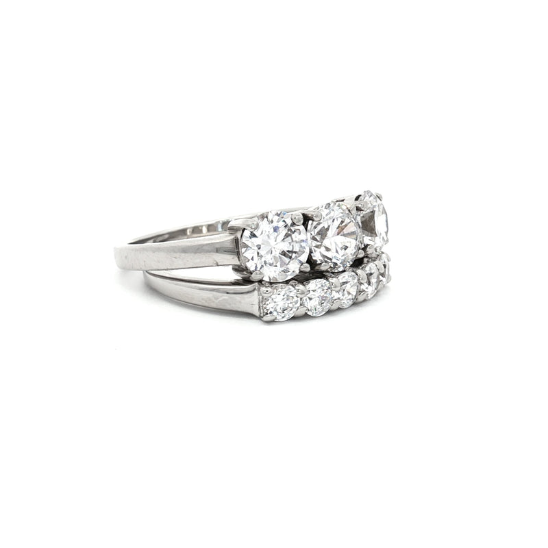 Traditional Three Stone Ring and Petite Five Stone Ring