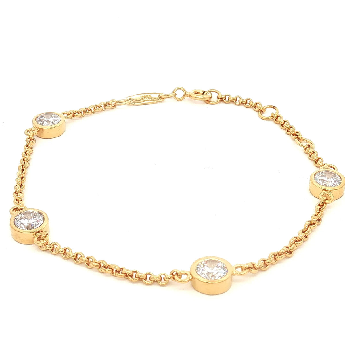 Bezel Set Four Stone Bracelet