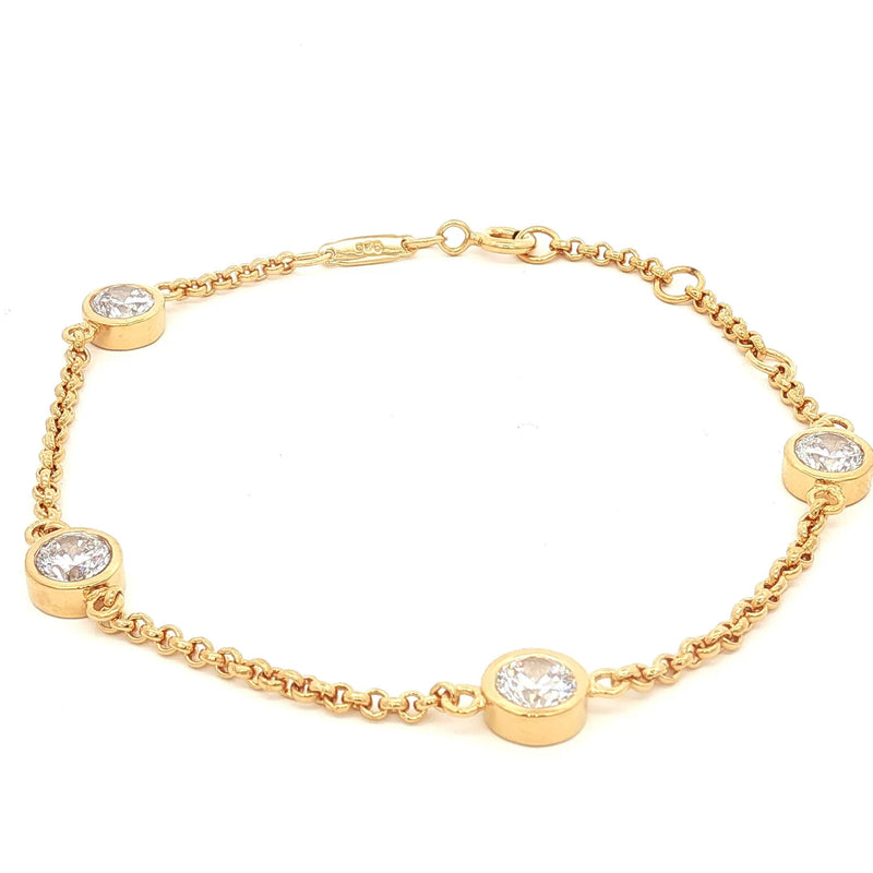 Bezel Set Four Stone Bracelet