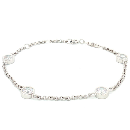 Bezel Set Four Stone Bracelet