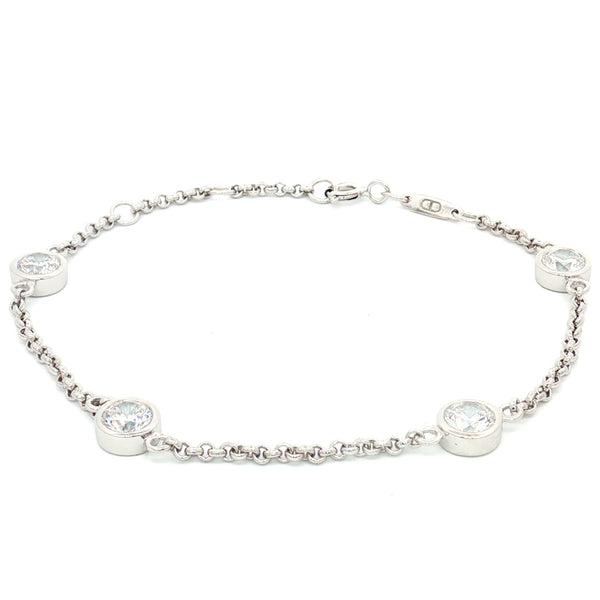 Bezel Set Four Stone Bracelet