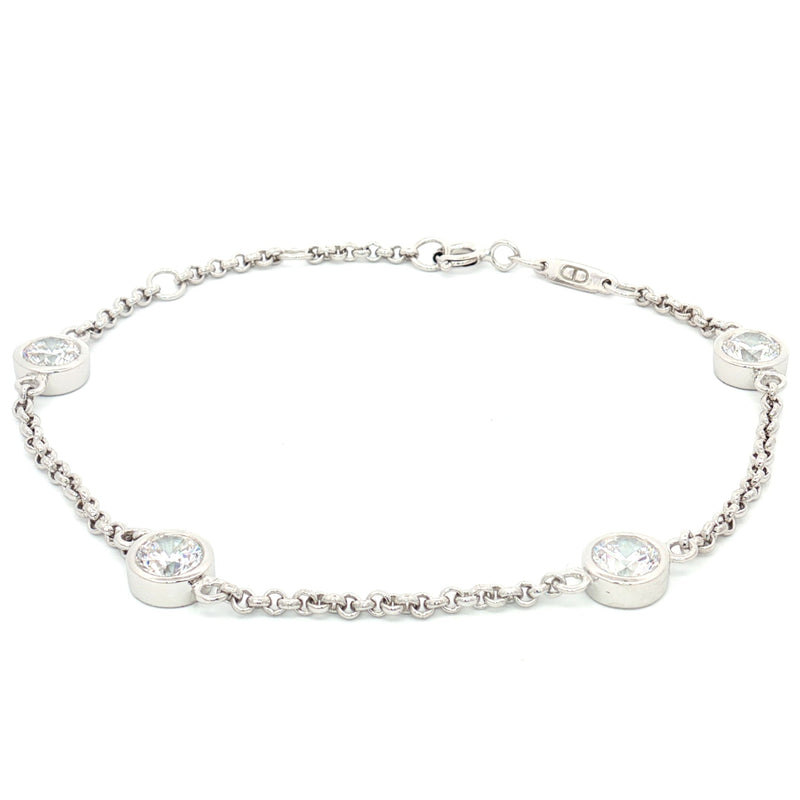 Bezel Set Four Stone Bracelet