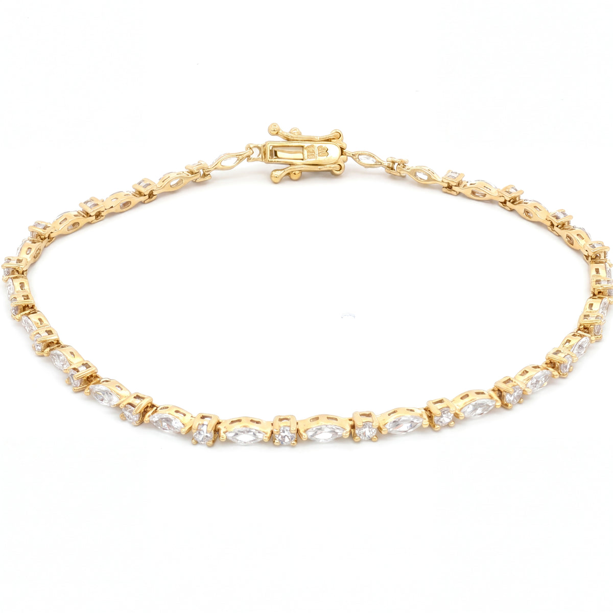 Marquise and Brilliant Cut Tennis Bracelet