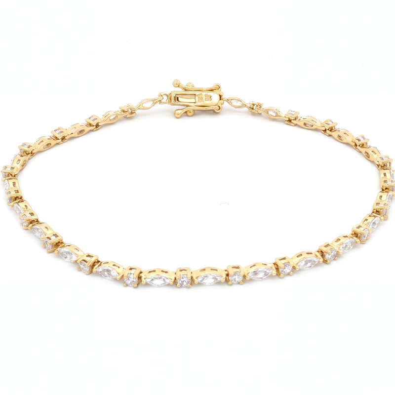 Marquise and Brilliant Cut Tennis Bracelet