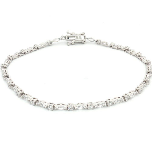 Marquise and Brilliant Cut Tennis Bracelet