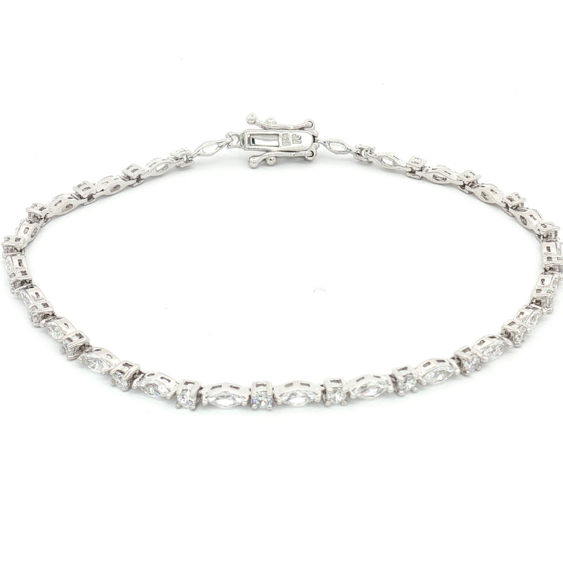 Marquise and Brilliant Cut Tennis Bracelet