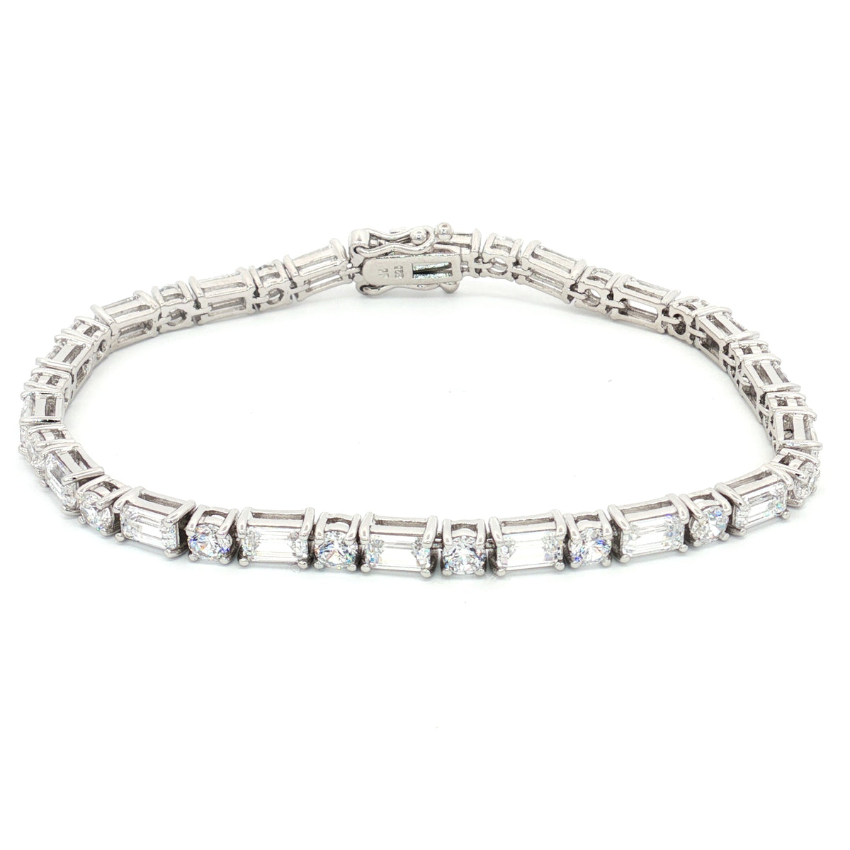 Baguette and Brilliant Cut Tennis Bracelet