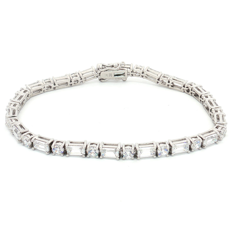Baguette and Brilliant Cut Tennis Bracelet