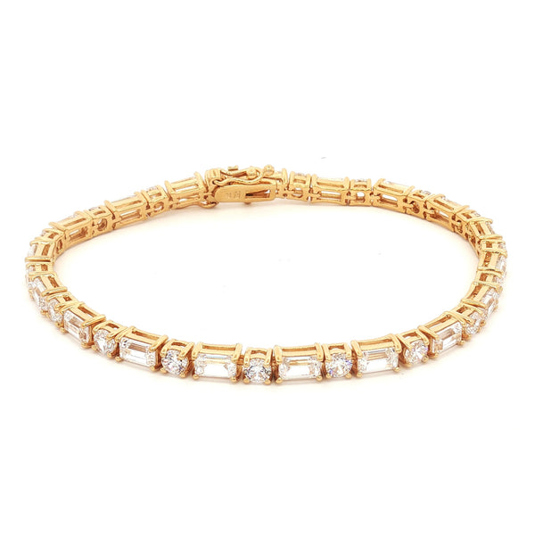 Baguette and Brilliant Cut Tennis Bracelet