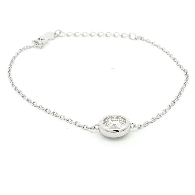 Single Stone  Diamond Bezel Bracelet