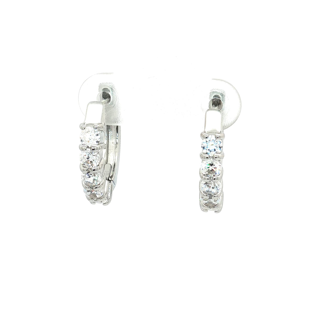 Brillaint Prong Set Hoop Earrings
